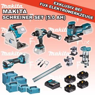 Makita 5-teiliges Schreiner Set 3 (5.0 Ah)